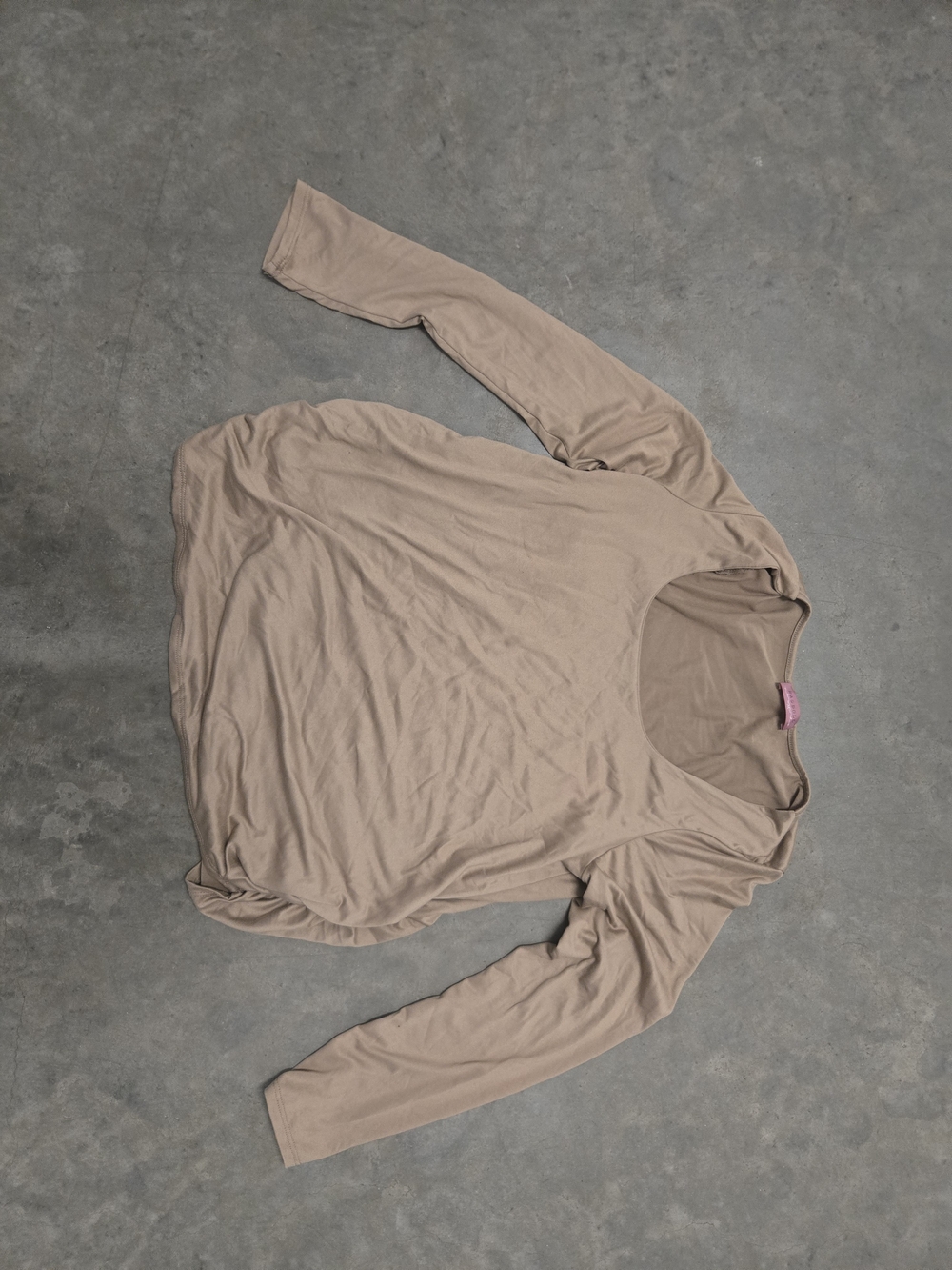 Ragdoll Taupe Scoop Neck Long Sleeve Top